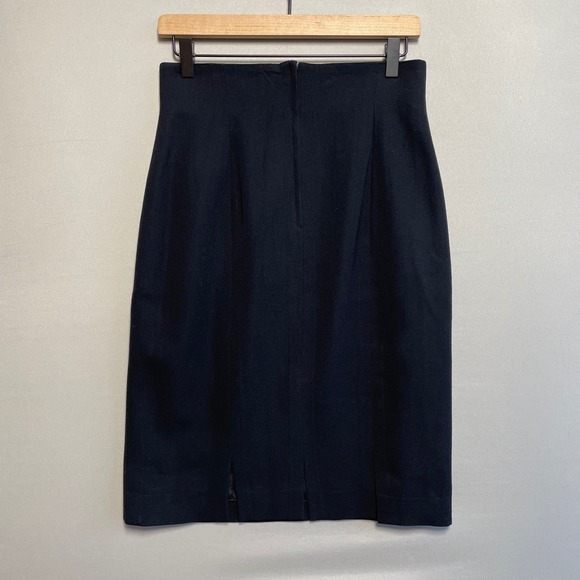 Dialoghi Women's Black Virgin Wool Pencil Skirt Made in Italy Size 44 (US 8 10) - Picture 2 of 7